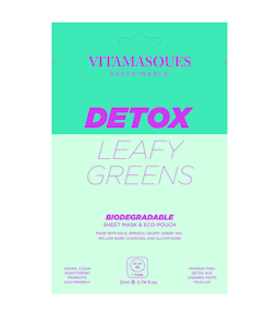 Detox Leafy Greens Biodegradable Sheet Mask and Eco Pouch Detox Leafy Greens Biodegradable Sheet Mask and Eco Pouch 1